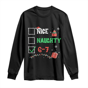 Funny 67 Christmas Long Sleeve Shirt Nice Naughty 67 Xmas Checklist TS11 Black Print Your Wear