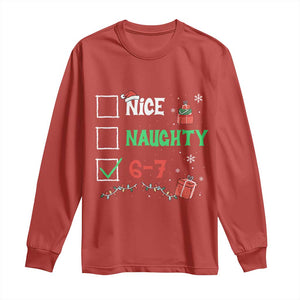 Funny 67 Christmas Long Sleeve Shirt Nice Naughty 67 Xmas Checklist TS11 Red Print Your Wear