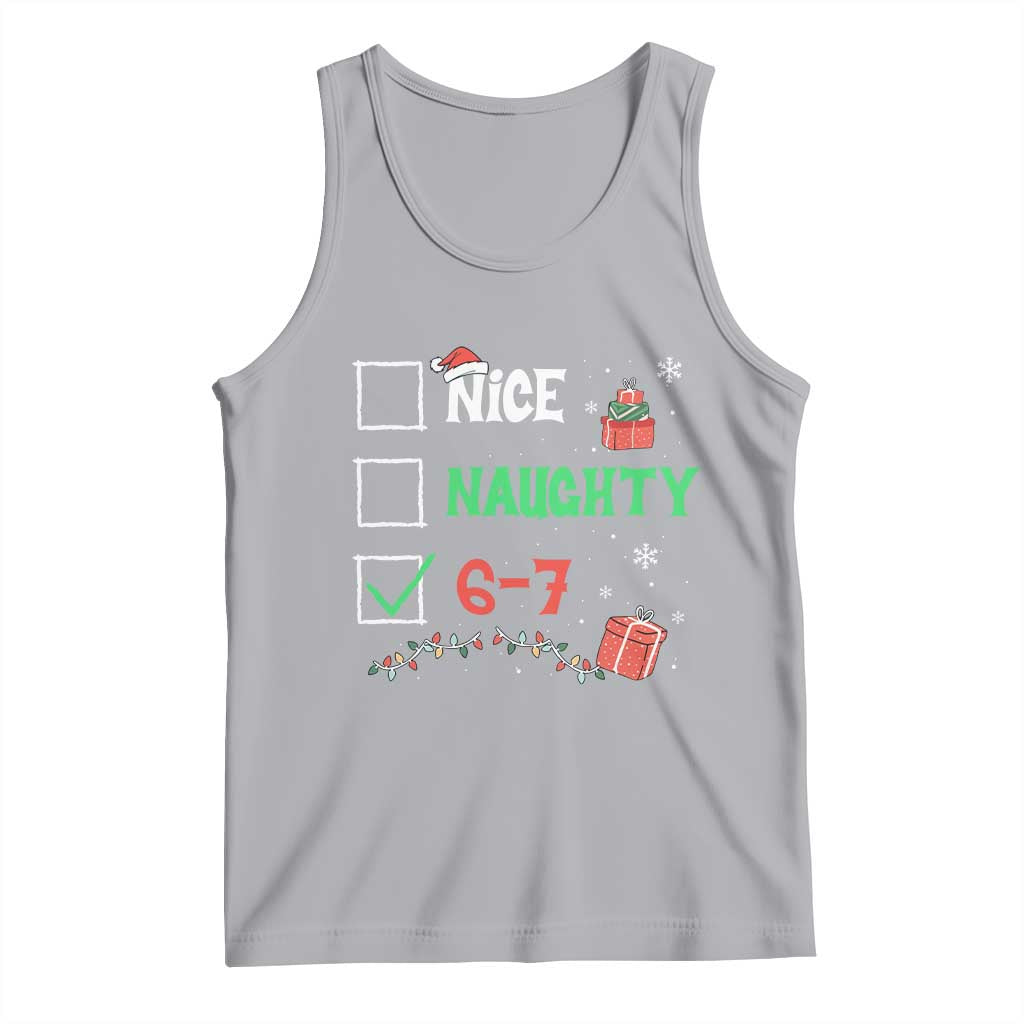 Funny 67 Christmas Tank Top Nice Naughty 67 Xmas Checklist TS11 Athletic Heather Print Your Wear