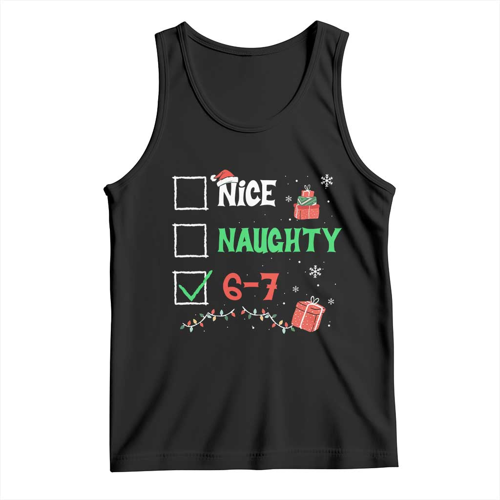 Funny 67 Christmas Tank Top Nice Naughty 67 Xmas Checklist TS11 Black Print Your Wear