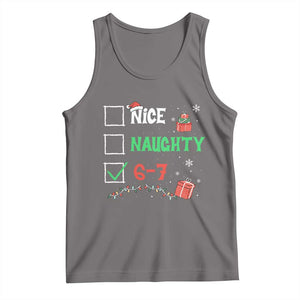 Funny 67 Christmas Tank Top Nice Naughty 67 Xmas Checklist TS11 Deep Heather Print Your Wear