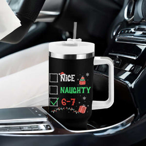 Funny 67 Christmas Tumbler With Handle Nice Naughty 67 Xmas Checklist TS11 Print Your Wear