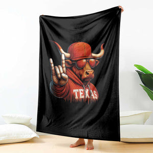TFL Football Lover Throw Blanket Orange Cow Rock Hand Sign TS11 Print Your Wear
