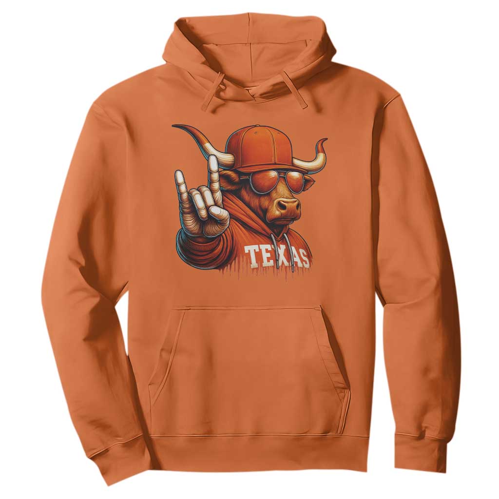 TFL Football Lover Hoodie Orange Cow Rock Hand Sign TS11 Orange Print Your Wear