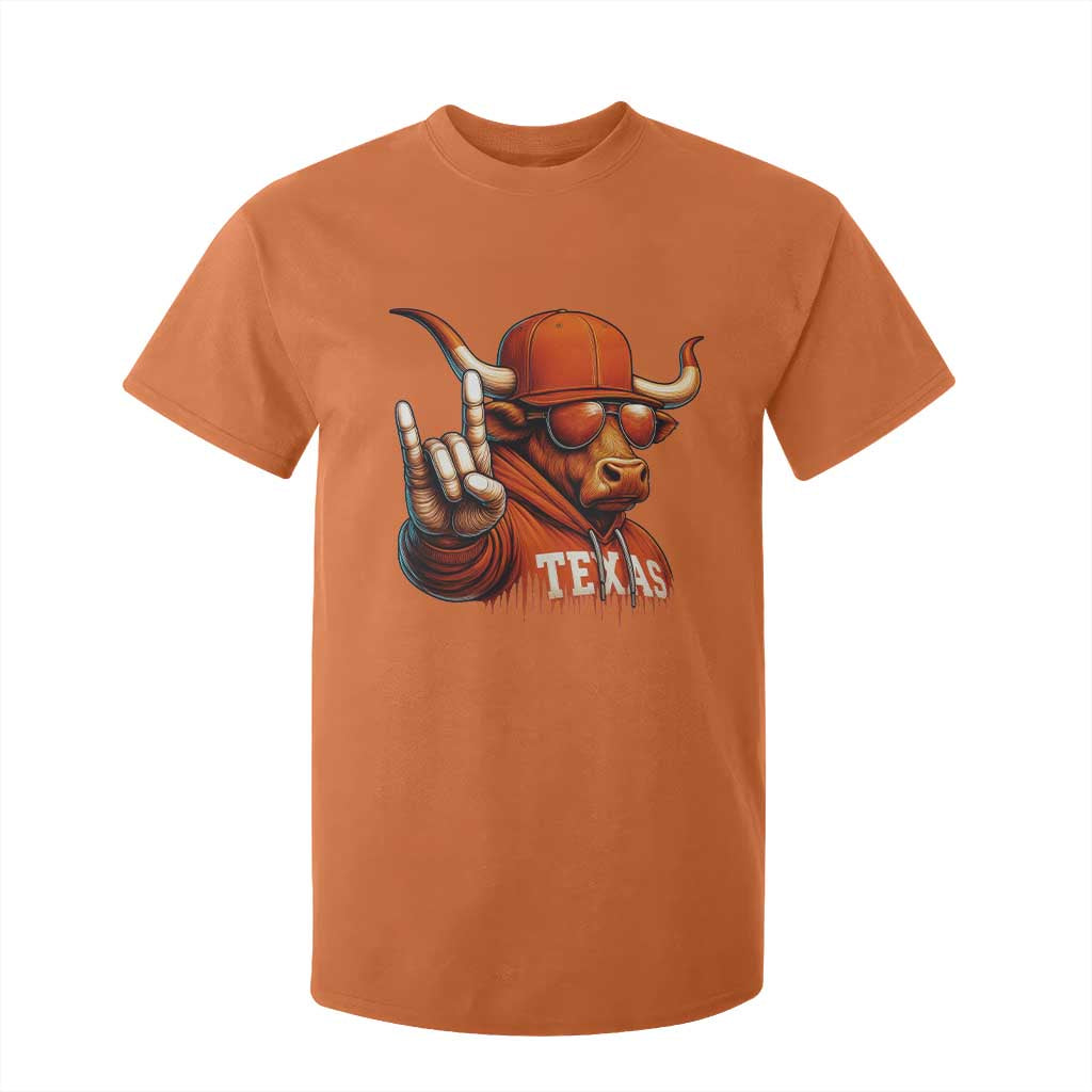 TFL Football Lover T Shirt For Kid Orange Cow Rock Hand Sign TS11 Orange Print Your Wear