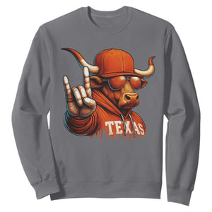 TFL Football Lover Sweatshirt Orange Cow Rock Hand Sign TS11 Charcoal Print Your Wear
