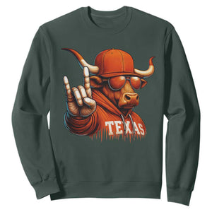 TFL Football Lover Sweatshirt Orange Cow Rock Hand Sign TS11 Dark Forest Green Print Your Wear