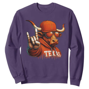 TFL Football Lover Sweatshirt Orange Cow Rock Hand Sign TS11 Purple Print Your Wear