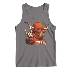 TFL Football Lover Tank Top Orange Cow Rock Hand Sign TS11 Deep Heather Print Your Wear
