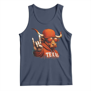 TFL Football Lover Tank Top Orange Cow Rock Hand Sign TS11 Navy Print Your Wear