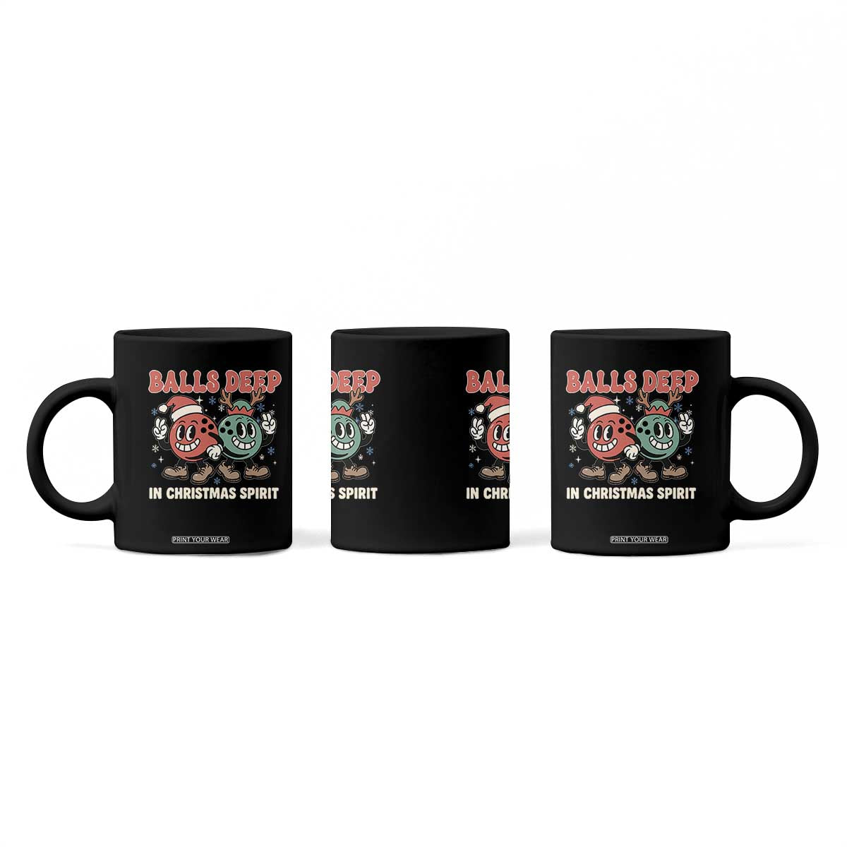 Funny Christmas Bowling Coffee Mug Balls Deep In Christmas Spirit TS11 Print Your Wear
