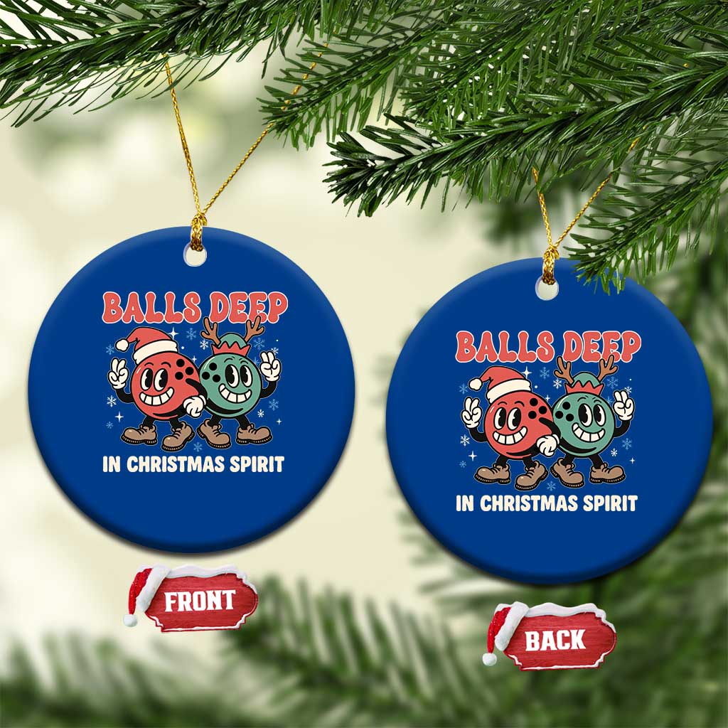 Funny Christmas Bowling Ceramic Ornament Balls Deep In Christmas Spirit TS11 1pc Blue Print Your Wear