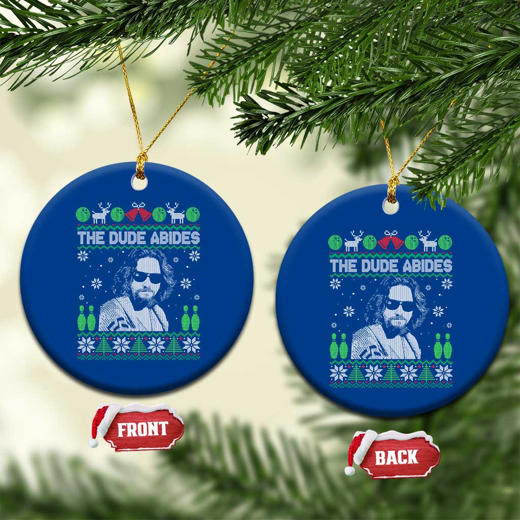 The Dude Abides Christmas Bowling Ceramic Ornament Funny Bowling Movie TS11 1pc Blue Print Your Wear