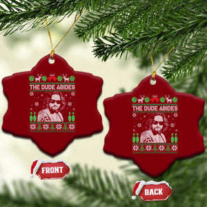 The Dude Abides Christmas Bowling Ceramic Ornament Funny Bowling Movie TS11 Print Your Wear