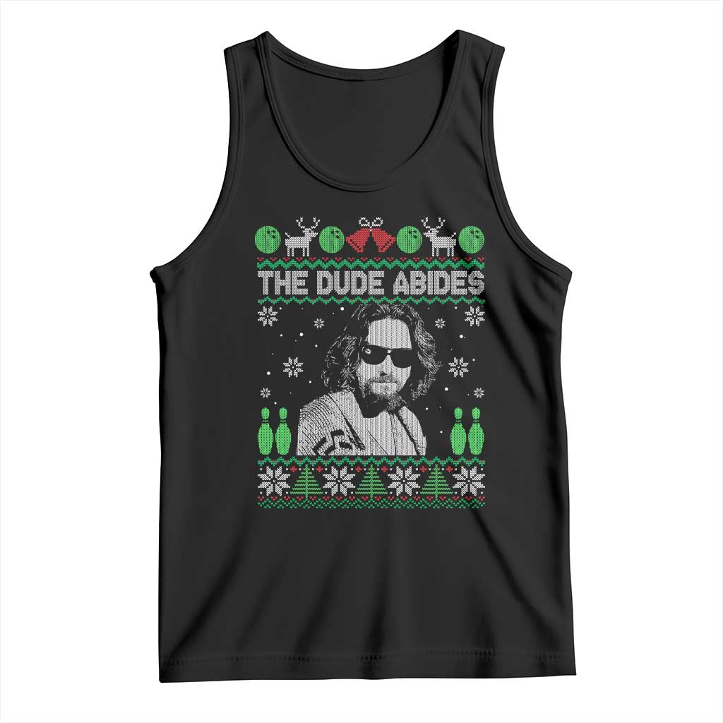 The Dude Abides Christmas Bowling Tank Top Funny Bowling Movie TS11 Black Print Your Wear