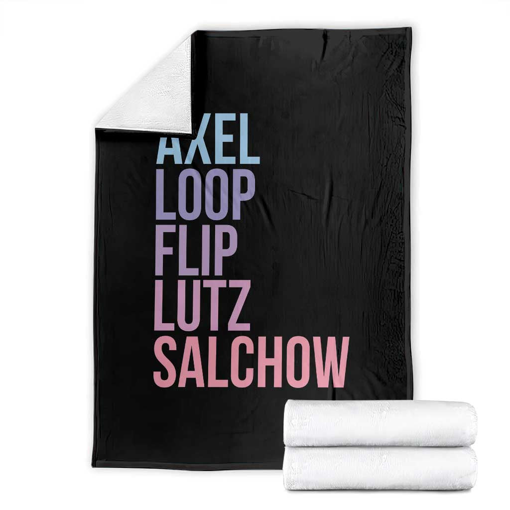 Figure Skating Lovers Throw Blanket Funny Axel Loop Flip Lutz Salchow TS11 Black Print Your Wear