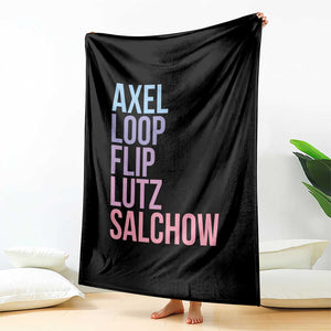 Figure Skating Lovers Throw Blanket Funny Axel Loop Flip Lutz Salchow TS11 Print Your Wear
