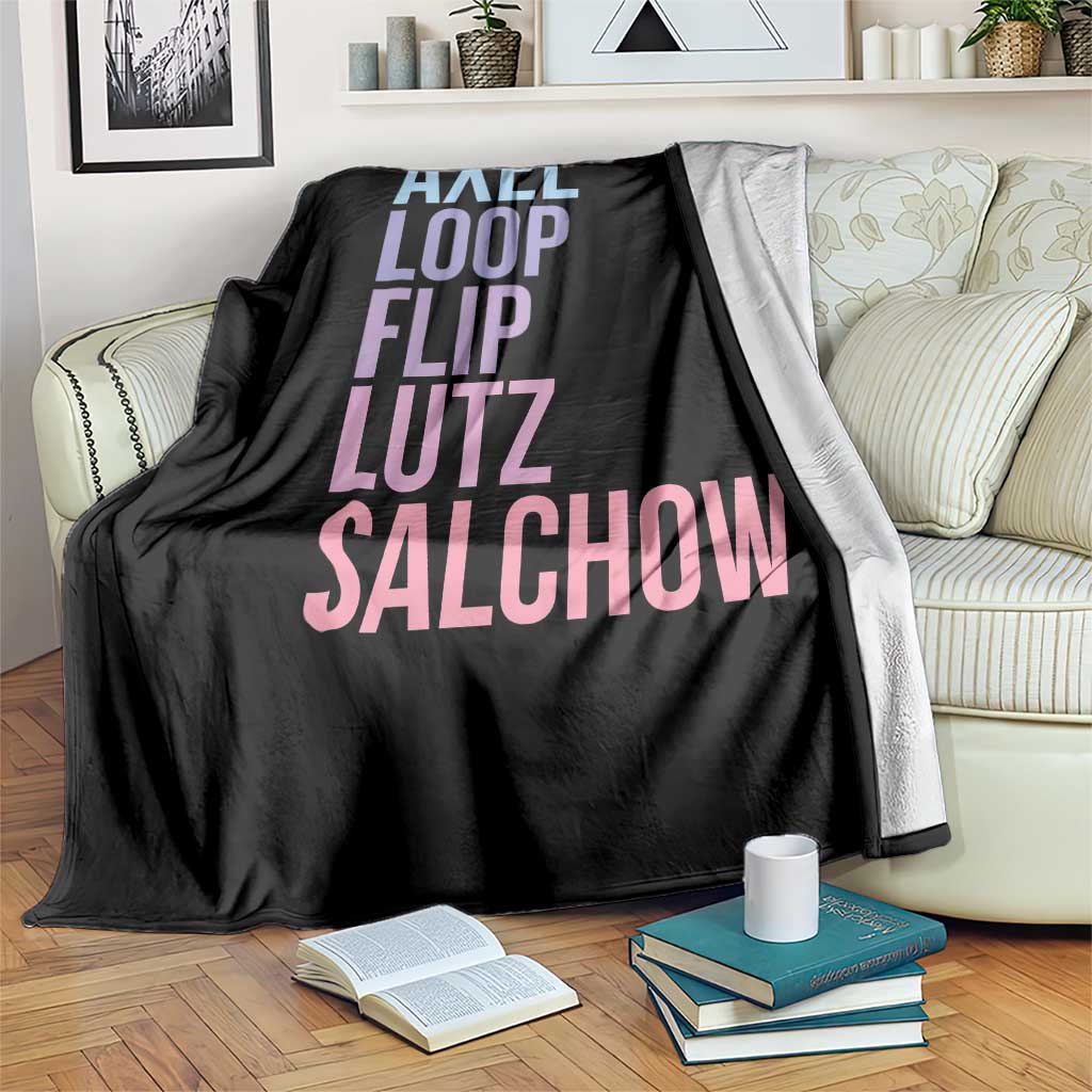 Figure Skating Lovers Throw Blanket Funny Axel Loop Flip Lutz Salchow TS11 Print Your Wear