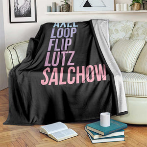 Figure Skating Lovers Throw Blanket Funny Axel Loop Flip Lutz Salchow TS11 Print Your Wear