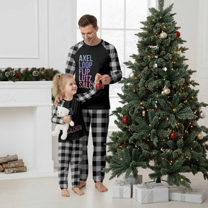 Figure Skating Lovers Plaid Pajama Set Funny Axel Loop Flip Lutz Salchow TS11 White Plaid Print Your Wear