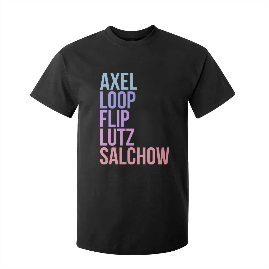 Figure Skating Lovers T Shirt For Kid Funny Axel Loop Flip Lutz Salchow TS11 Black Print Your Wear