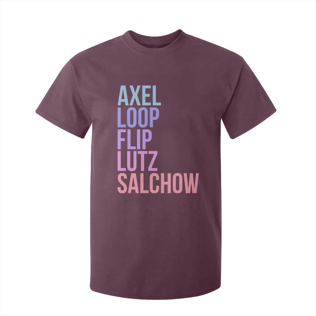 Figure Skating Lovers T Shirt For Kid Funny Axel Loop Flip Lutz Salchow TS11 Maroon Print Your Wear