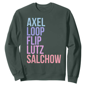 Figure Skating Lovers Sweatshirt Funny Axel Loop Flip Lutz Salchow TS11 Dark Forest Green Print Your Wear