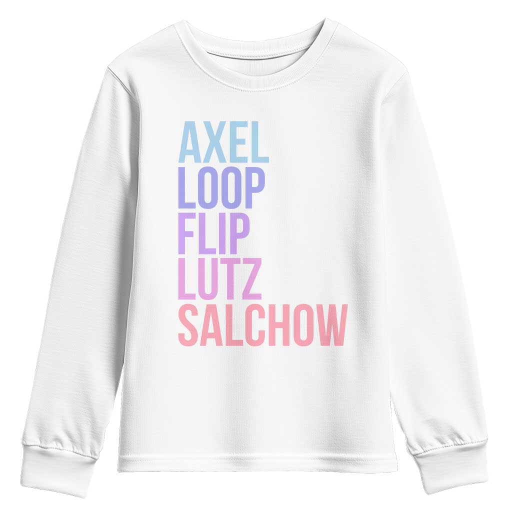 Figure Skating Lovers Youth Sweatshirt Funny Axel Loop Flip Lutz Salchow TS11 White Print Your Wear