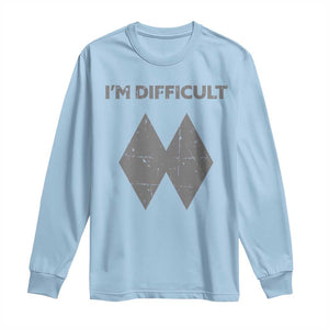 Funny Ski Snowboard Long Sleeve Shirt I'm Difficult Double Black Diamonds TS11 Light Blue Print Your Wear