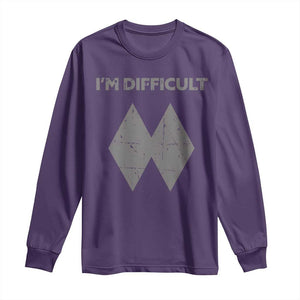 Funny Ski Snowboard Long Sleeve Shirt I'm Difficult Double Black Diamonds TS11 Purple Print Your Wear