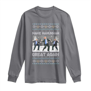 Funny Make Hanukkah Great Again Trump Long Sleeve Shirt Menorah David Stars TS11 Charcoal Print Your Wear