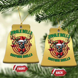 Funny Xmas Hunting Christmas Ornament Jingle Bells Shotgun Shells Santa Deer TS11 Bell Flake Gold Print Your Wear