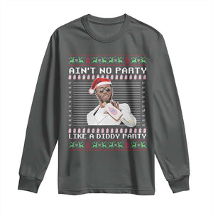 Funny Ain't No Party Like A Diddy Party Long Sleeve Shirt Christmas Dirty Santa Diddy TS11 Dark Heather Print Your Wear