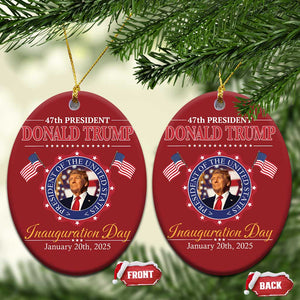 47th President Donald Trump Inauguration Day 2025 Memorabilia Christmas Ornament TS11 Oval Red Print Your Wear