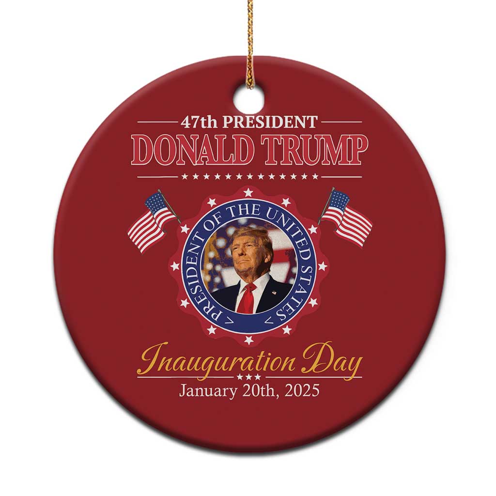 47th President Donald Trump Inauguration Day 2025 Memorabilia Christmas Ornament TS11 Print Your Wear