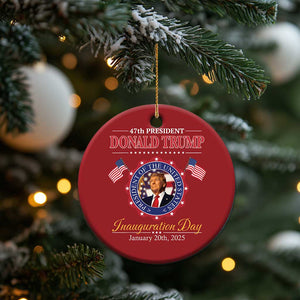 47th President Donald Trump Inauguration Day 2025 Memorabilia Christmas Ornament TS11 Print Your Wear