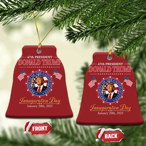 47th President Donald Trump Inauguration Day 2025 Memorabilia Christmas Ornament TS11 Bell Flake Red Print Your Wear