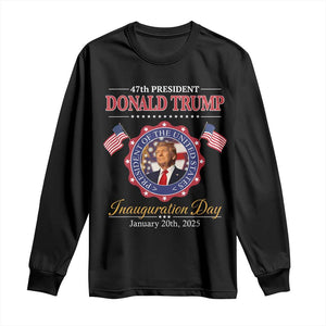 47th President Donald Trump Inauguration Day 2025 Memorabilia Long Sleeve Shirt TS11 Black Print Your Wear