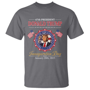 47th President Donald Trump Inauguration Day 2025 Memorabilia T Shirt TS11 Charcoal Print Your Wear