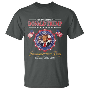 47th President Donald Trump Inauguration Day 2025 Memorabilia T Shirt TS11 Dark Heather Print Your Wear