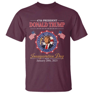 47th President Donald Trump Inauguration Day 2025 Memorabilia T Shirt TS11 Maroon Print Your Wear