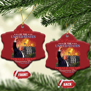 47th President Donald Trump Inauguration Day 2025 Christmas Ornament White House Fireworks American Flag Memorabilia TS11 Snow Flake Red Print Your Wear