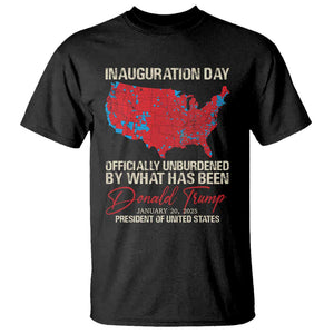 47th President Donald Trump Inauguration Day 2025 T Shirt Officially Unburdened By What Has Been American Maps TS11 Black Print Your Wear