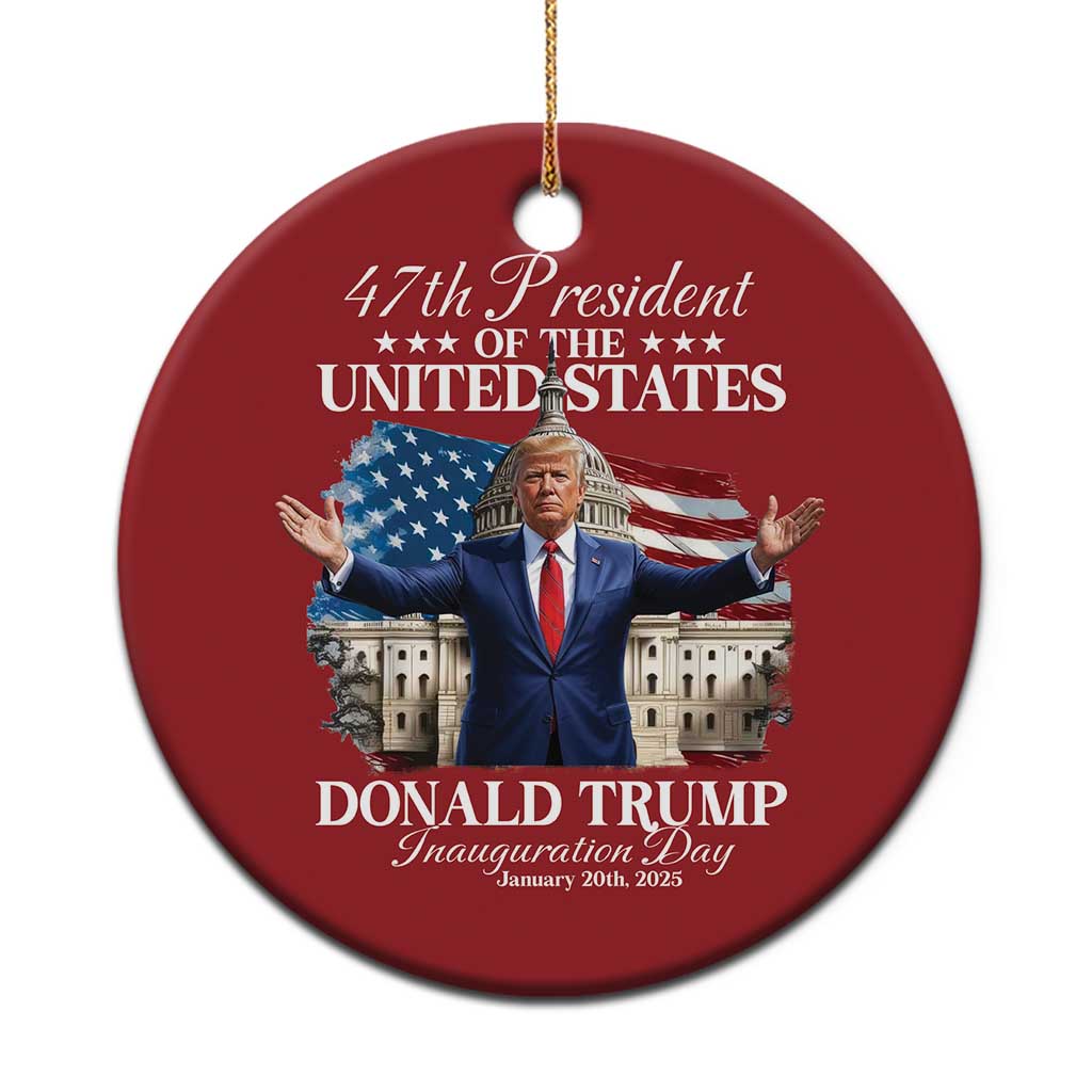 47th President Donald Trump Inauguration Day 2025 Christmas Ornament United States Capitol American Flag Memorabilia TS11 Print Your Wear