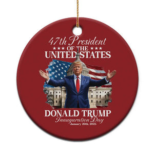 47th President Donald Trump Inauguration Day 2025 Christmas Ornament United States Capitol American Flag Memorabilia TS11 Print Your Wear