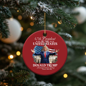 47th President Donald Trump Inauguration Day 2025 Christmas Ornament United States Capitol American Flag Memorabilia TS11 Print Your Wear