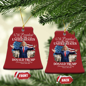 47th President Donald Trump Inauguration Day 2025 Christmas Ornament United States Capitol American Flag Memorabilia TS11 Bell Flake Red Print Your Wear