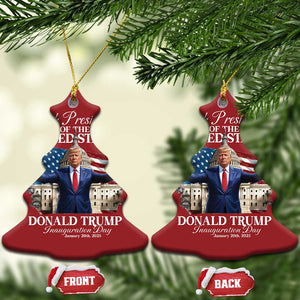 47th President Donald Trump Inauguration Day 2025 Christmas Ornament United States Capitol American Flag Memorabilia TS11 Christmas Tree Red Print Your Wear