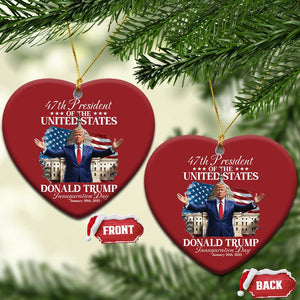 47th President Donald Trump Inauguration Day 2025 Christmas Ornament United States Capitol American Flag Memorabilia TS11 Heart Red Print Your Wear