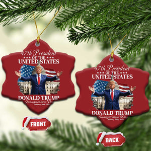 47th President Donald Trump Inauguration Day 2025 Christmas Ornament United States Capitol American Flag Memorabilia TS11 Snow Flake Red Print Your Wear